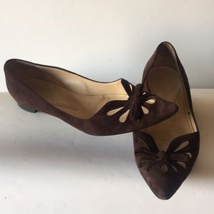 Armani suede Ballet flats with pointed peep toe